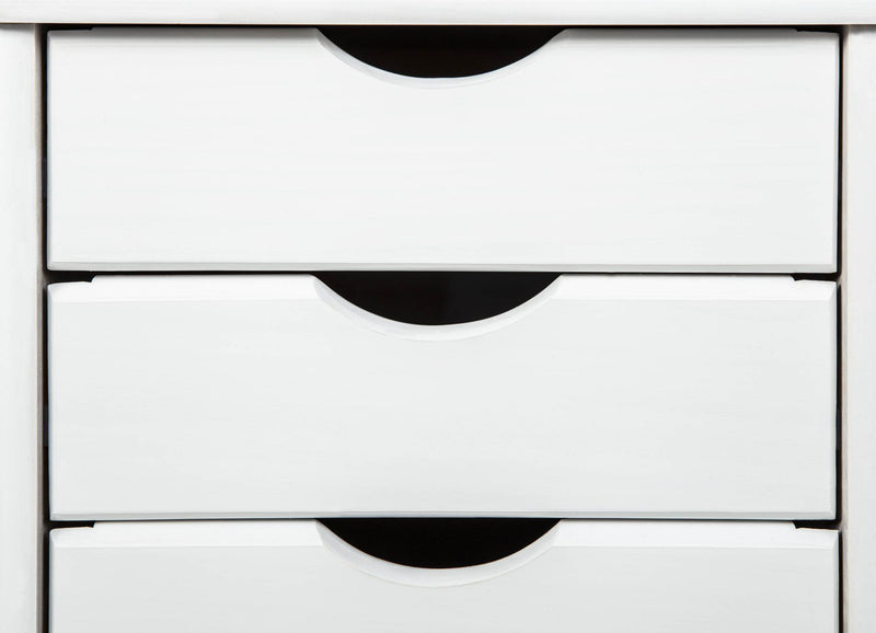 Rollcontainer SIMON Kiefer weiß Massivholz