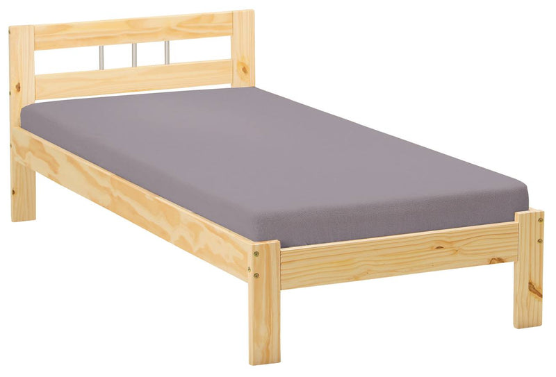 Bett Einzelbett JANA Kiefer Massivholz 90 x 200 cm natur lackiert