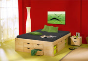 Funktionsbett Jugendbett Claas 140 x 200 Kiefer massiv natur lackiert