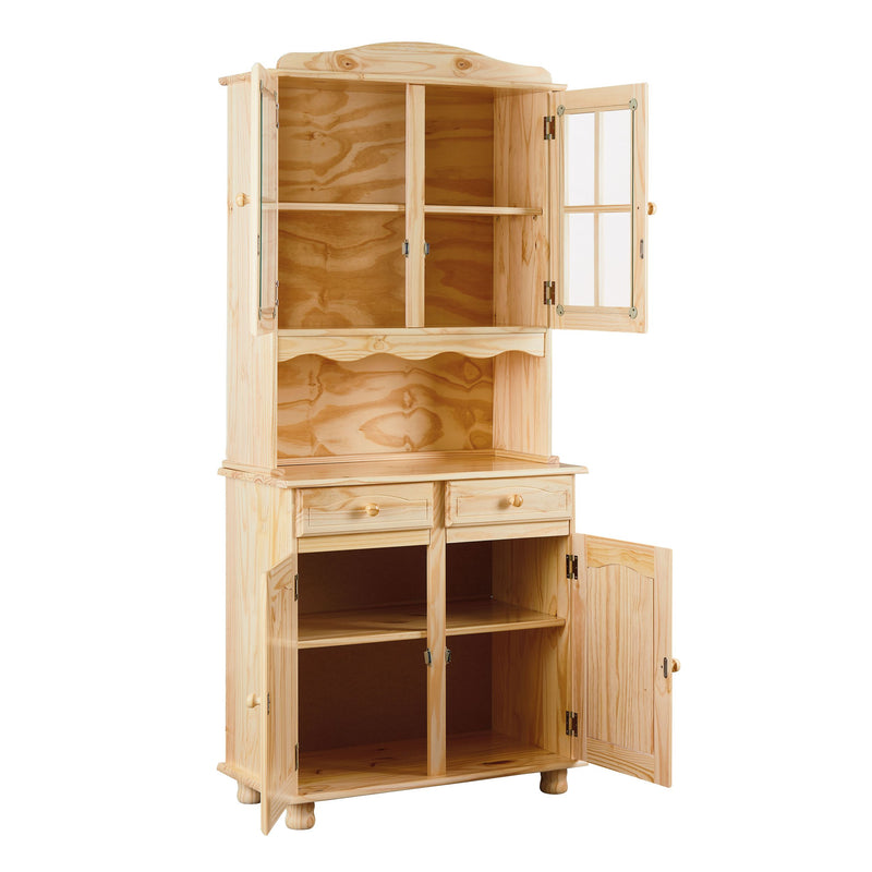 Buffet Vitrine ALICANTE Geschirrschrank Kiefer massiv lackiert