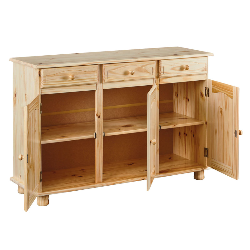 Anrichte Kommode ABACO Kiefer Massivholz natur lackiert 130 cm