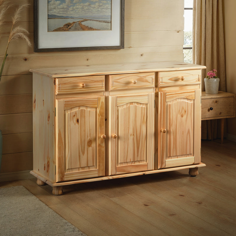 Anrichte Kommode ABACO Kiefer Massivholz natur lackiert 130 cm