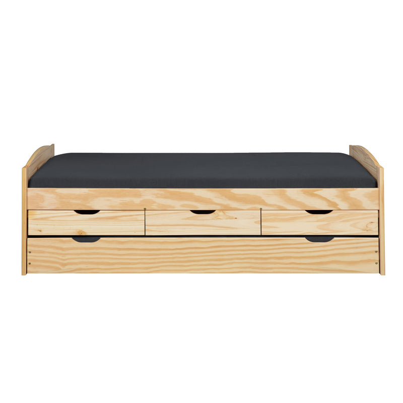 Funktionsbett Marinella 90 x 200 Kiefer massiv mit Schubladen