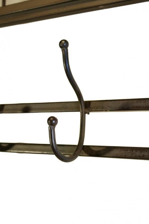 Garderobe Wandgarderobe CILIA  3 Ablagen und Haken Eisen dunkel antik