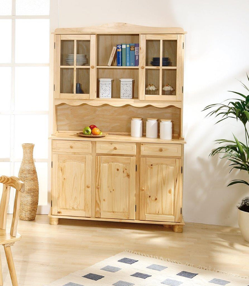 Buffet Vitrine TOSCANA Kiefer Massivholz Küchenbuffet natur lackiert
