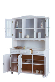 Buffet Vitrine SIENA Kiefer Küchenbuffet weiß lackiert