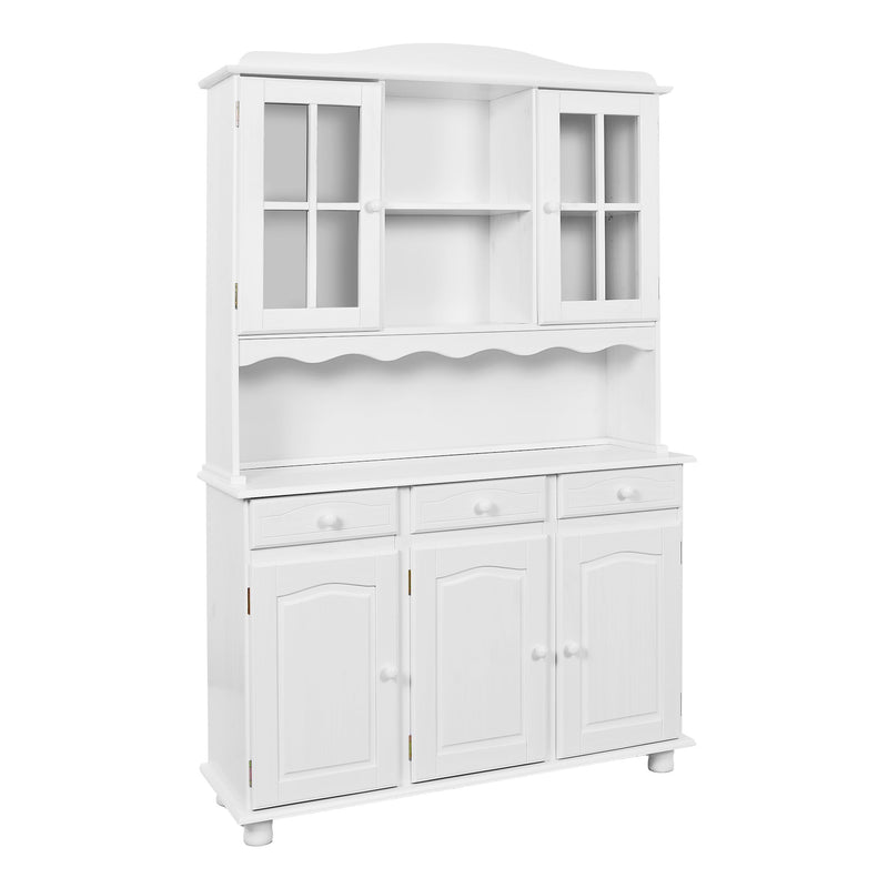 Buffet Vitrine SIENA Kiefer Massivholz weiß lackiert Landhausstil