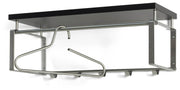 Garderobe Wandgarderobe Rex 3 in Nickeloptik Hutablage in Schwarz
