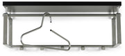 Garderobe Wandgarderobe Rex 3 in Nickeloptik Hutablage in Schwarz