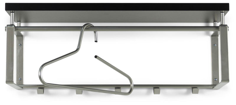 Garderobe Wandgarderobe Rex 3 in Nickeloptik Hutablage in Schwarz