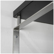 Garderobe Wandgarderobe Rex 3 in Nickeloptik Hutablage in Schwarz