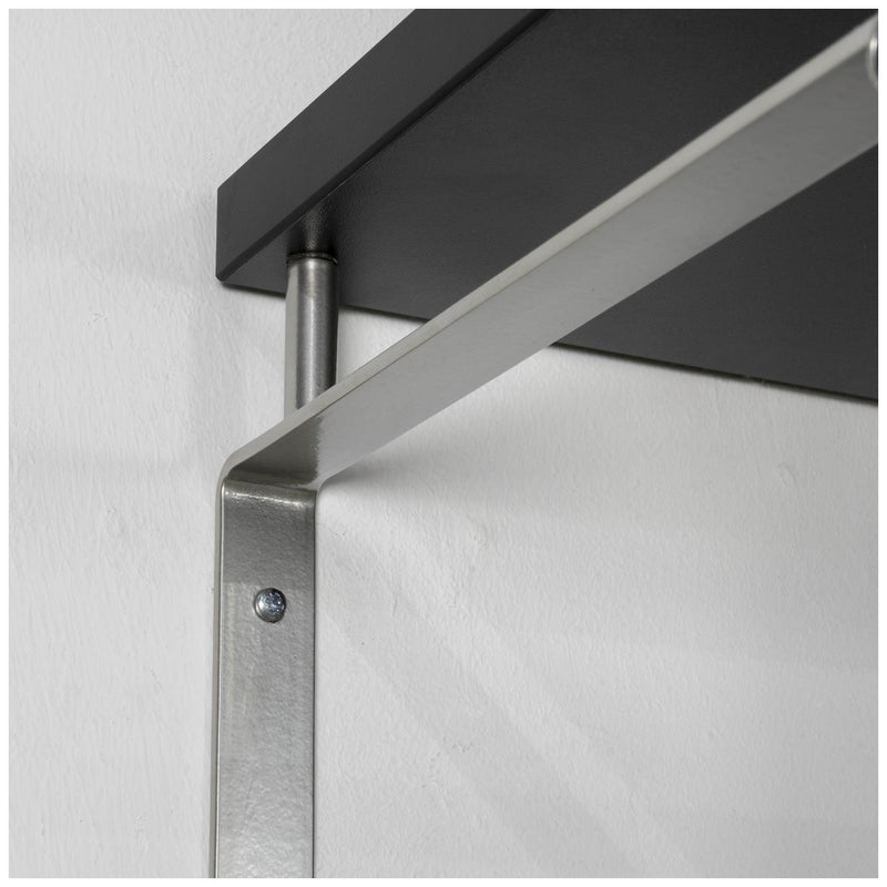 Garderobe Wandgarderobe Rex 3 in Nickeloptik Hutablage in Schwarz