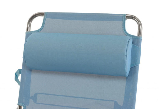 Fiam Nackenrolle passend zu Amigo Sonnenliegen in Aqua, Detailansicht der Polsterung auf Liegengestell.