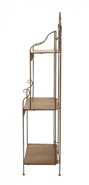 Landhaus Eisenregal Fantozzi 3 Metallregal antik braun klappbar