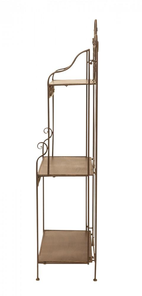 Landhaus Eisenregal Fantozzi 3 Metallregal antik braun klappbar