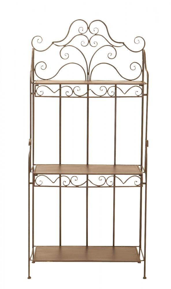 Landhaus Eisenregal Fantozzi 3 Metallregal antik braun klappbar