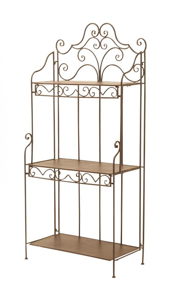 Landhaus Eisenregal Fantozzi 3 Metallregal antik braun klappbar