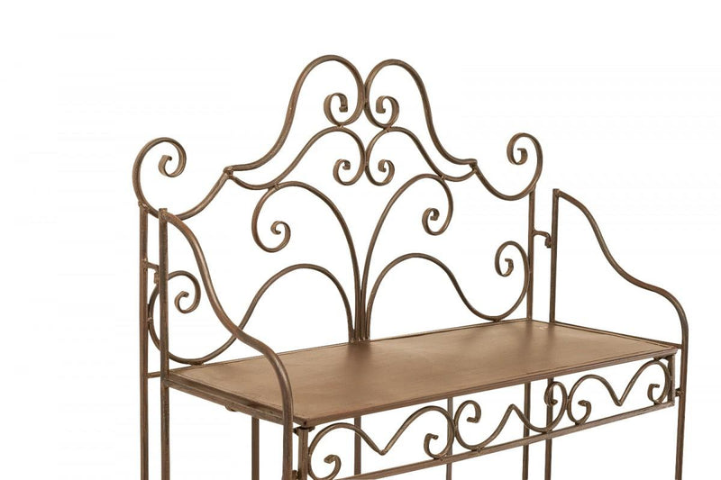 Landhaus Eisenregal Fantozzi 3 Metallregal antik braun klappbar