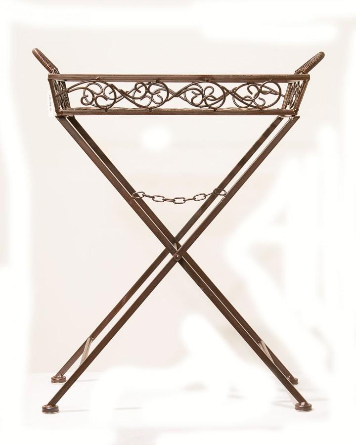 Klapptisch Tabletttisch Minuetto in Eisen antik braun lackiert