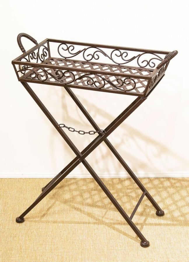 Klapptisch Tabletttisch Minuetto in Eisen antik braun lackiert