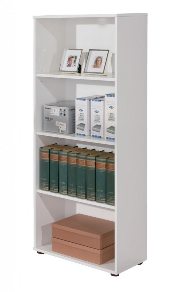 Regal Büroregal Arco 3 Melamin weiß mit 3 verstellbaren Böden