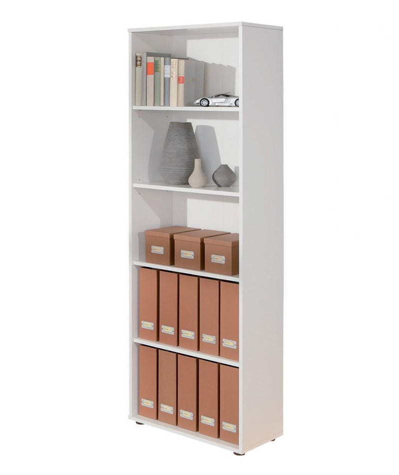 Regal Büroregal Arco 4 Melamin weiß mit 4 verstellbaren Böden
