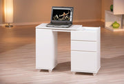 Laptop Office Schreibtisch weiß 3 Schubläden 1 Tür rollbar