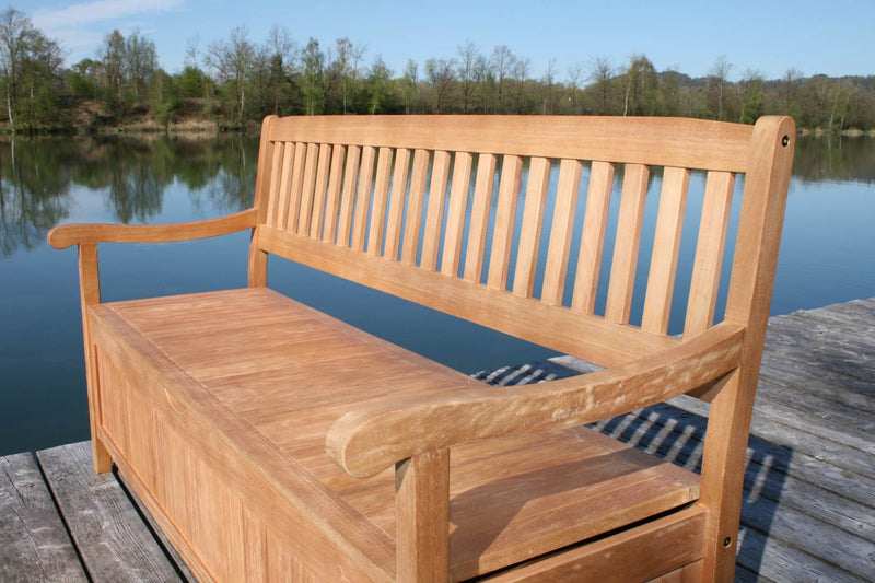 Gartenbank mit Stauraum | 4-Sitzer | Praktische Truhe integriert