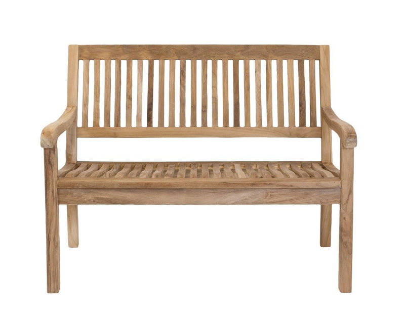 Stabile 2-sitzer Gartenbank Kingsbury in Premium Teak 120 cm