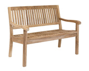 Stabile 2-sitzer Gartenbank Kingsbury in Premium Teak 120 cm