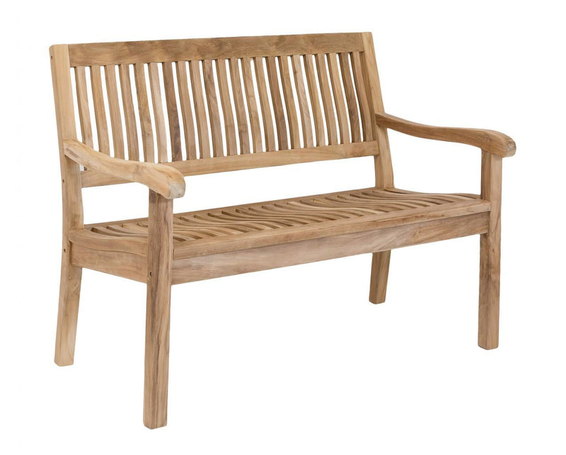 Stabile 2-sitzer Gartenbank Kingsbury in Premium Teak 120 cm