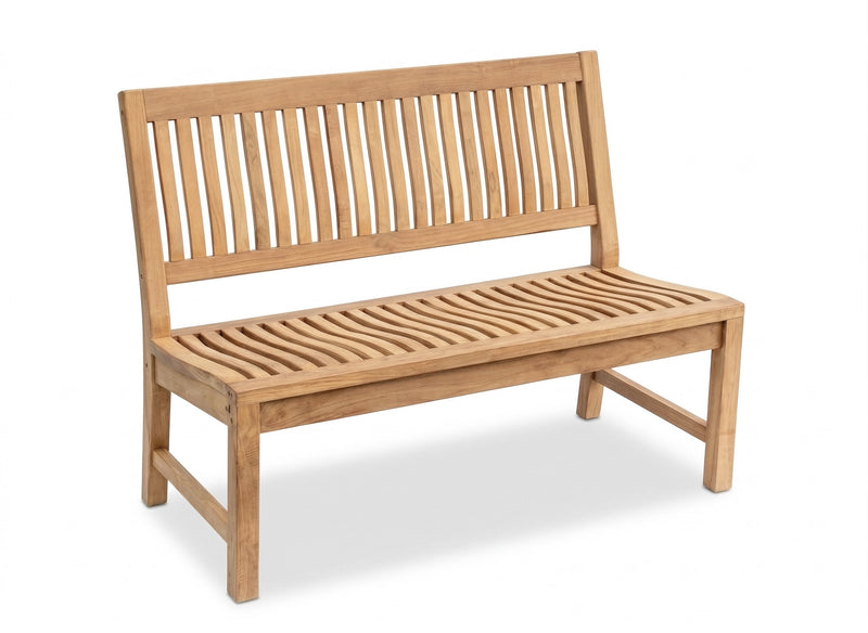 Massive Teakholzbank Kingsbury 120 cm – Gartenbank ohne Armlehne