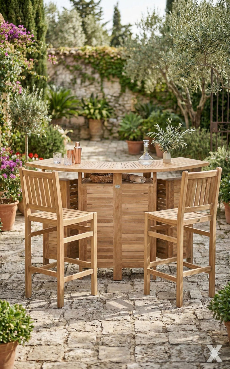Bar Gartenbar Hausbar Poolbar in premium Teak zusammenklappbar