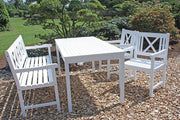 Tisch Gartentisch Malmö 165 x 80 cm Akazie weiß