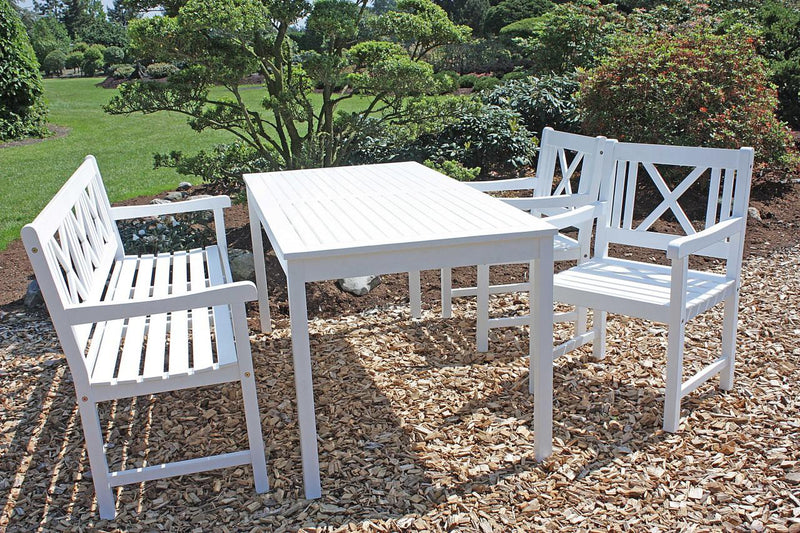 Tisch Gartentisch Malmö 165 x 80 cm Akazie weiß