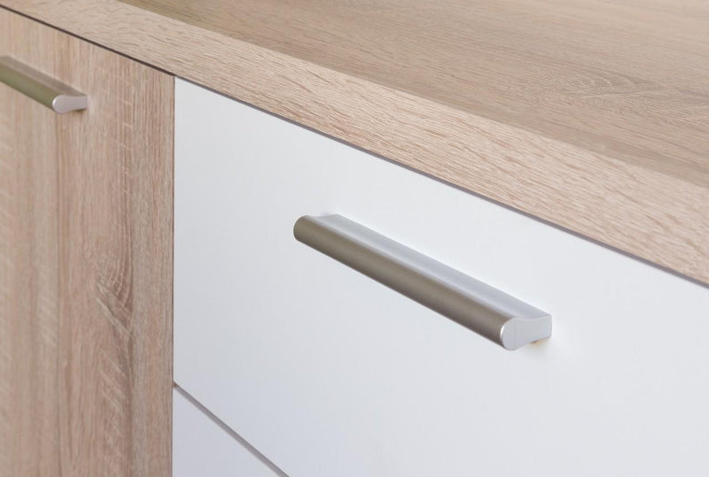 Sideboard Winnie Kommode 4 Schubladen und 2 Türen Sonoma Eiche / Weiß