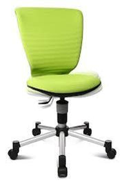Drehstuhl Titan Junior 3D Grün in Gesamtansicht mit grünem Polster und schwarzem Drehkreuz.