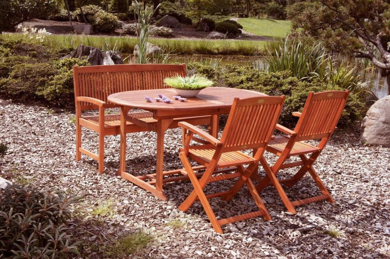 Gartenbank 2-sitzig mit Armlehne aus 100% FSC Eukalyptus geölt