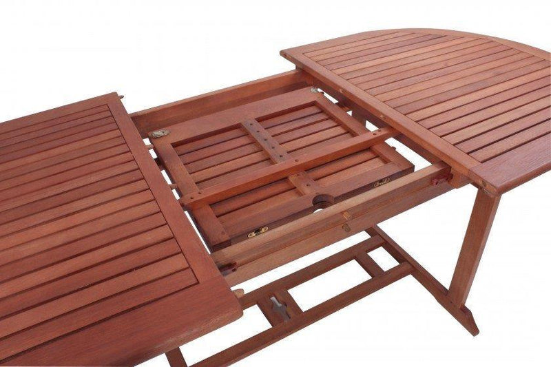 Gartentisch Oval ausziehbar 150x90 aus 70% FSC Eukalyptus Grandis Mix