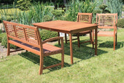 Gartenbank Madison 3-sitzig mit Armlehne aus FSC Eukalyptus