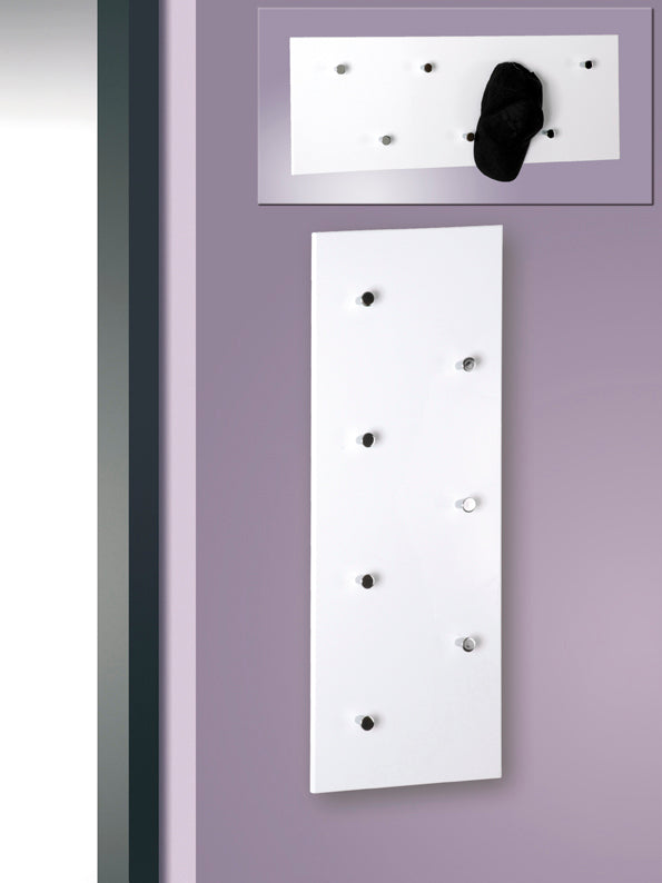 Haku Wandgarderobe mit 7 Haken, weiß-chrom im Hoch- und Querformat