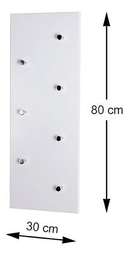 Haku Wandgarderobe mit 7 Haken, weiß-chrom im Hoch- und Querformat