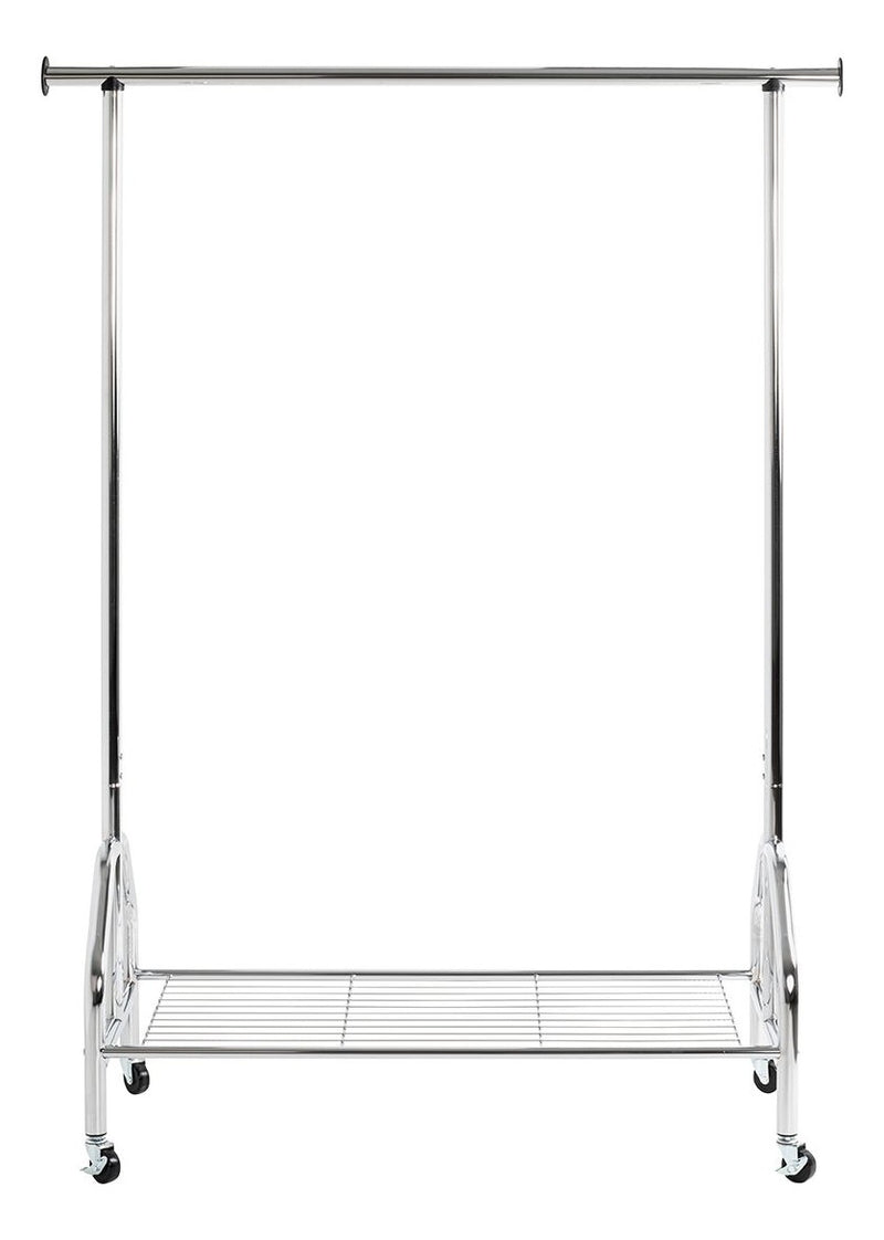 Haku Rollgarderobe Chrom mit Kleiderstange und Schuhablage