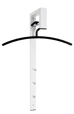 Wandgarderobe mit 3 Haken, weiß-chrom aus Stahlrohr, modern – Ansicht 1