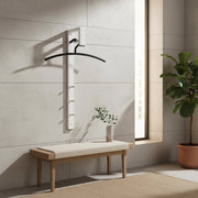 Wandgarderobe mit 3 Haken, weiß-chrom aus Stahlrohr, modern – Ansicht 2