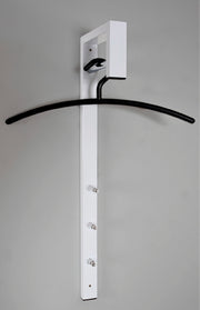 Wandgarderobe mit 3 Haken, weiß-chrom aus Stahlrohr, modern – Ansicht 4