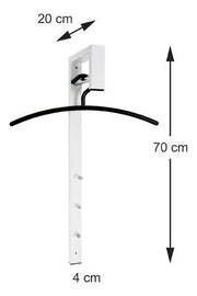 Wandgarderobe mit 3 Haken, weiß-chrom aus Stahlrohr, modern – Ansicht 5