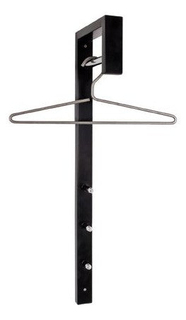 Haku Wandgarderobe mit 3 Haken, Stahlrohr schwarz, Stange chrom