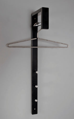 Haku Wandgarderobe mit 3 Haken, Stahlrohr schwarz, Stange chrom