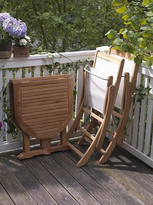 Balkontisch Klapptisch Gartentisch aus Teak 120 x 65 cm